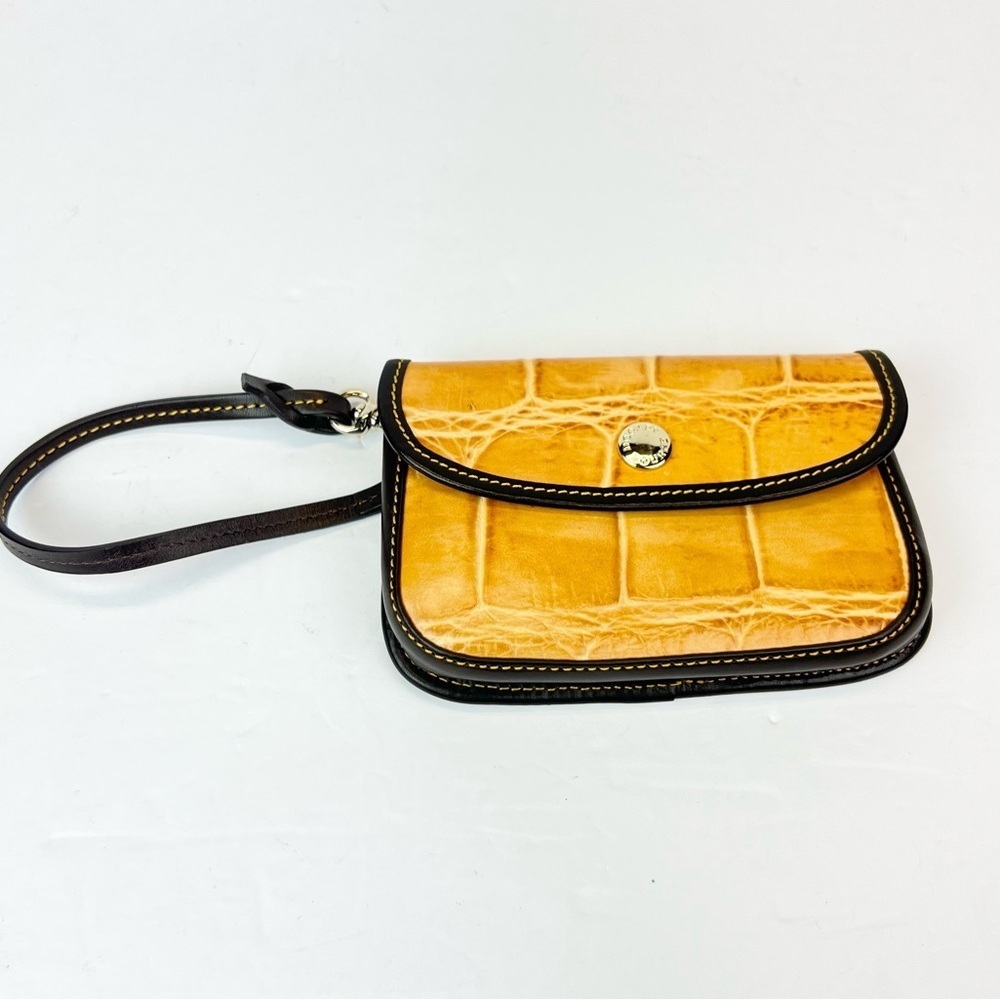 Dooney and Bourke Chic Yellow Croc-Embossed Wristlet